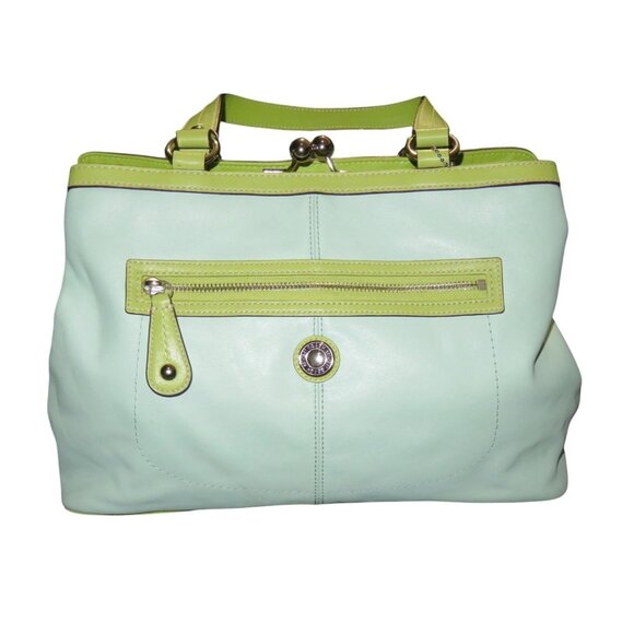 SOLD Coach 2008 Laura & Bonnie Seafoam Green Full Grain Leather Bag & Wallet Set - Picture 3 of 16